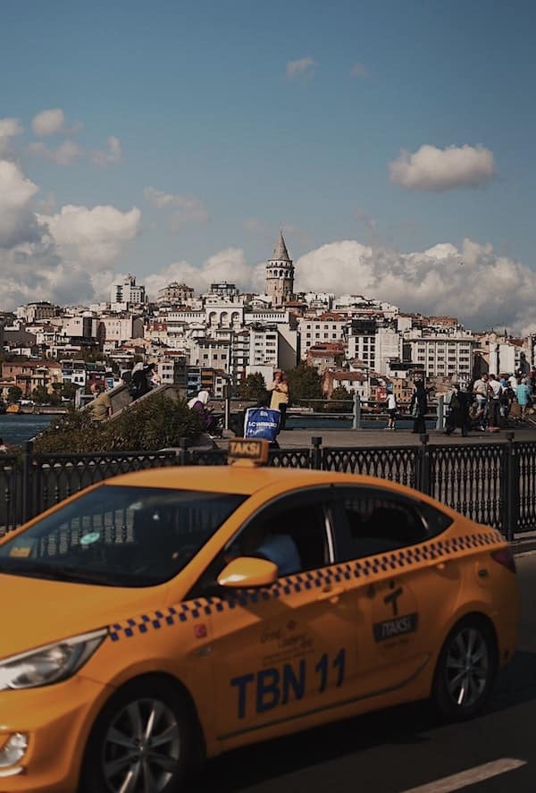 taxi near city abroad