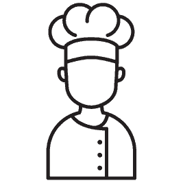 black outline of a chef