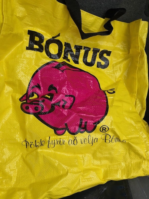 yellow Bónus Tote Bag Iceland Souvenir