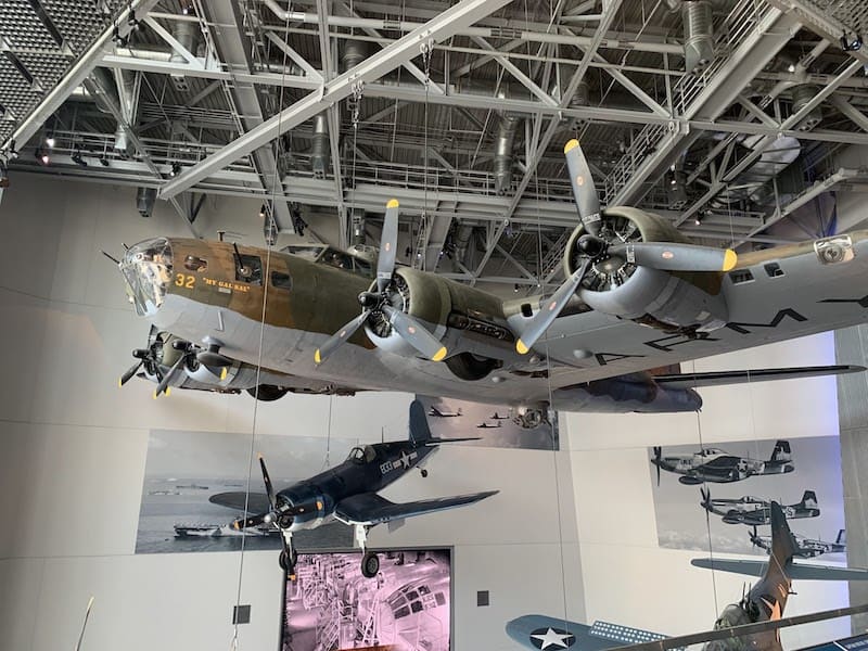 airplanes at the WWII museum in NOLA
